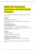 ISDS 351 Final Exam Questions with All Correct Answers 