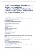 COKO Jurisprudence Modules 1-5 (Covers self-regulation, professionalism, informed consent, professional boundaries, collaboration and billing) Complete 2023