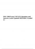 NSG 3100 Exam 3 NCLEX Questions and Answers Latest Updated 2023/2024 | Graded A+