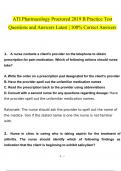 ATI Pharmacology 2019 B.  questions and answers latest 2023 - 2024 [100% correct answers]