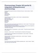 Pharmacology Chapter 6/8 (partial 8) integrated cardiopulmonary pharmacology Question and answers already passed 2023