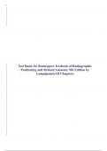 Test Bank for Bontragers Textbook of Radiographic Positioning and Related Anatomy 9th Edition by Lampignano|All Chapters|