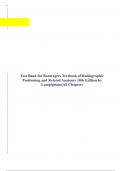 Test Bank for Bontragers Textbook of Radiographic Positioning and Related Anatomy 9th&10th Edition by Lampignano|All Chapters