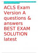 ACLS Exam Version A and B 2023-2024 (100questions with 100% correct answers) Graded A Plus.