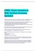 CWEL Exam Questions  With Verified Answers  Updated