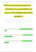 Sterile Processing Study Material for Certification Exam QUESTIONS And Answers WITH VERIFIED SOLUTIONS GRADED A+