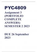 PYC4809 Assignment 3 (PORTFOLIO ANSWERS) 2023 (789085) - DISTINCTION GUARANTEED