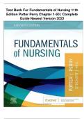 Test Bank For Fundamentals of Nursing 11th Edition Potter Perry Chapter 1-50 | Complete Guide Newest Version