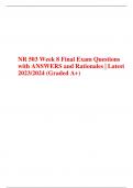 NR 503 Week 8 Final Exam Questions with ANSWERS and Rationales | Latest 2023/2024 (Graded A+)