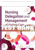 Test Bank For Nursing Delegation and Management of Patient Care, 3rd - 2023 All Chapters - 9780323625463