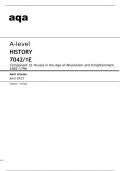 Aqa A-level History 7042/1E June2023 MARK SCHEME.