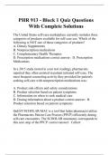 PHR 913 - Block 1 Quiz Questions With Complete Solutions