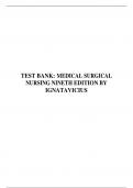 TEST BANK FOR MEDICAL SURGICAL NURSING 9TH EDITION BY IGNATAVICIUS