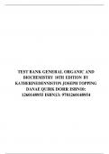 TEST BANK FOR GENERAL ORGANIC AND BIOCHEMISTRY 10TH EDITION BY KATHERINE DENNISTON JOSEPH TOPPING DANAE QUIRK DORR ISBN10: 1260148955 ISBN13: 9781260148954