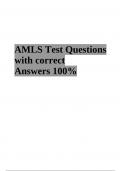 AMLS Test Questions with correct Answers 100% 2023|2024 UPDATE 