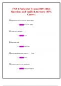 FNP 1 Pediatrics Exam (2023/ 2024) Questions and Verified Answers| 100%  Correct 