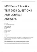 MSF Exam 2 Practice  TEST QUESTIONS WITH  CORRECT ANSWERS  LATEST UPDATE 2023