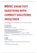 MSSC EXAM TEST  QUESTIONS WITH  CORRECT SOLUTIONS  2023//2024