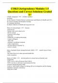 COKO Jurisprudence Modules 1-5 Questions and Correct Solutions Graded A+