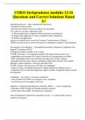 COKO Jurisprudence modules 12-16 Questions and Correct Solutions Rated A+