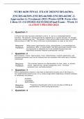 NURS 6630 FINAL EXAM 2022/NURS-6630A-2/NURS-6630N-2/NURS-6630D-2/NURS-6630C-2-Approaches to Treatment-2021-Winter-QTR-Term-wks-1-thru-11- (11/29/2021-02/13/2022)Final Exam - Week 11 (LATEST UPDATED 2023)