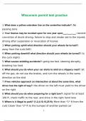 Wisconsin permit test practice questions and answers 2023 graded A+