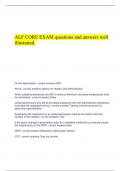  ALF CORE EXAM questions and answers well illustrated.