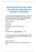 NGN NCLEX RN SATA ACTUAL EXAM 2023 WITH REAL QUESTIONS AND ANSWERS A+ GUARANTEED