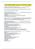 FNP PEDIATRIC EXAM 1 STUDY GUIDE