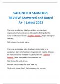 SATA NCLEX SAUNDERS REVIEW Answered and Rated A+ | Latest 2023 