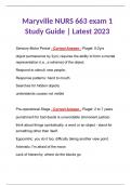 Maryville NURS 663 exam 1 Study Guide | Latest 2023