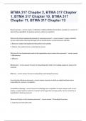 BTMA 317 Chapter 2, BTMA 317 Chapter 1, BTMA 317 Chapter 10, BTMA 317 Chapter 11, BTMA 317 Chapter 13 2023 passed