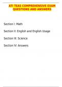 ATI TEAS COMPREHENSIVE EXAMQUESTIONS AND ANSWERS