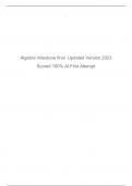 Algebra milestone final Updated Version 2023 Scored 100% At First Attempt