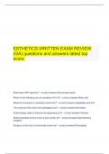 ESTHETICS WRITTEN EXAM REVIEW (GA) questions and answers latest top score.