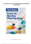 TEST BANK FOR  Focus on Nursing Pharmacology 8th Edition by Amy Karch | All Chapters | A+ COMPLETE GUIDE 2024 