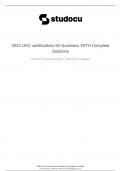 UHC Certification 2023/2024 Questions With Complete Solutions