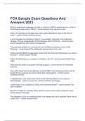  FCA Sample Exam Questions And Answers 2023