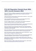  FCA UK Regulation Sample Exam With 100% Correct Answers 2023