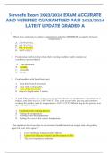 Servsafe Exam 2023/2024 EXAM ACCURATE AND VERIFIED GUARANTEED PASS 2023/2024 LATEST UPDATE GRADED A