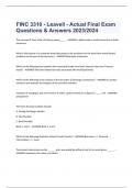 FINC 3310 - Leavell - Actual Final Exam Questions & Answers 2023/2024