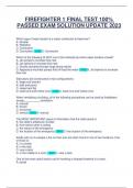 Firefighter HAZMAT OPS, Practice Test Firefighter 1 Final, Test FIREFIGHTER 1 FINAL TEST 100% PASSED EXAM ,Firefighter 1 & 2 State Test , Firefighter 2 Final Exam  with complete test (2023-2024)