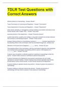 TDLR Test Questions with Correct Answers 