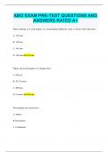 ABO EXAM PRE-TEST QUESTIONS AND ANSWERS RATED A+