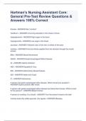 Hartman's Nursing Assistant Care: General Pre-Test Review Questions & Answers 100% Correct