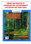 Theory and Practice of Counseling and Psychotherapy 10th Edition Test Bank Corey