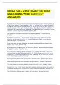 OMSA FALL 2018 PRACTICE TEST QUESTIONS WITH CORRECT ANSWERS