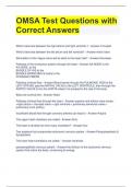 OMSA Test Questions with Correct Answers 