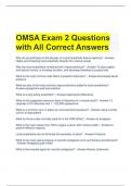 OMSA Exam 2 Questions with All Correct Answers 