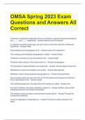 Bundle For OMSA Exam Questions and Answers All Correct